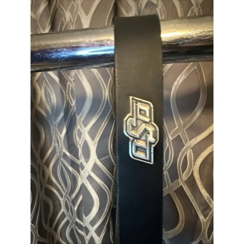 Black Leather Belt with OSU Oklahoma State University Conchos Size 34